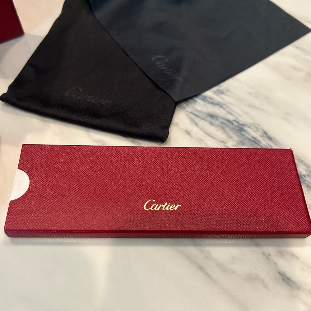 Cartier Sunglasses Authentic NIB Case Product Info Lens Cloth CT0001SA - Picture 10 of 10